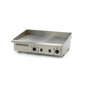 Płyta grillowa 740mm - 1/2 gładka, 1/2 ryflowana
